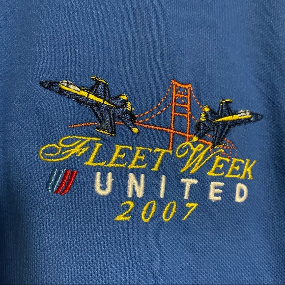 Gildan Mens Polo Short Sleeve Embroidered Fleet Week United 2007 Large Casual. - Picture 2 of 6